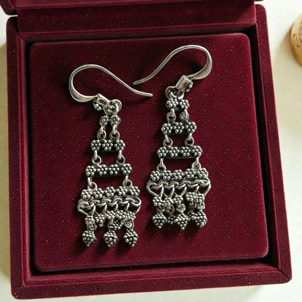 Lois Hill 925 Sterling Silver Chandelier Earrings – 2” Dangle, Indonesia